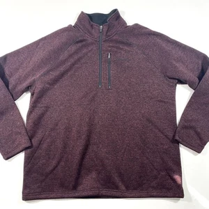 Eddie Bauer Radiator Fleece Lined Sweater Quarter Zip Pullover Maroon Gr. XXL - Bild 1 von 6