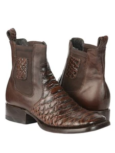 Botines occidentales con suela de cuero genuino imitación pitón para hombre El General 45094 - Imagen 1 de 7