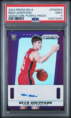 Reed Sheppard Prizm Purple /75 Auto PSA 9 *LOW POP* - 2024 Prizm Deca Basketball - Image 1 of 2