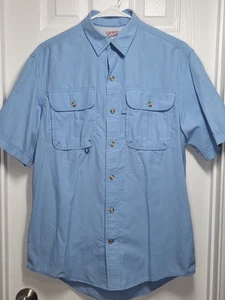 IZOD Saltwater Surfcaster Shirt Mens S Short Sleeve Button Down Blue Fishing S/S - Picture 1 of 10