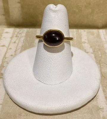 Anillo Sundance Catálogo Oro Vermeil Ovalado Granate Piedra con Labio Talla 6 Foto 1 de 4