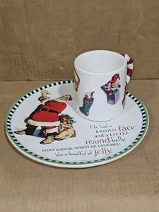 Hallmark ERA LA NOTTE PRIMA DI NATALE 12 oz tazza 9,75" set piatti biscotti nuovo senza scatola - Foto 1 di 7
