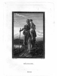 Stampa antica GENERALE bizantino BELISARIO David 1830 - Picture 1 of 1