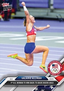 2024 TOPPS NOW OLYMPIC KARTEN TEAM USA VALARIE ALLMAN #17 GEWINNEN ZURÜCK 2 RÜCK GOLD - Bild 1 von 1