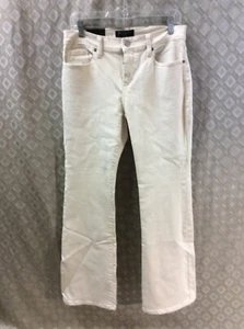 white Boot Cut Jeans 30X32 Low Rise 8 NWT stretch long Banana Republic Off Ivory - Picture 1 of 4