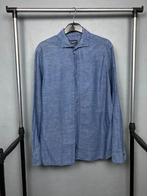 Camisa Hackett Vintage Para Hombre LINO Manga Larga Talla L Foto 1 de 4