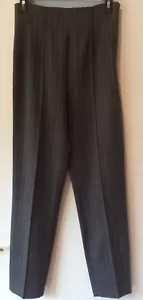 Strenesse Group High Weaist Pinstripe Gray Wool Women Pants Trousers Size 27 - Picture 1 of 5