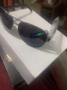 Occhiali da sole Aviator Khan Polerizzati KN 1170 nero montatura argento lenti nere o scure - Foto 1 di 3