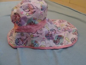Girls pink Unicorn sun bucket hat with neck shade Childs - Picture 1 of 5