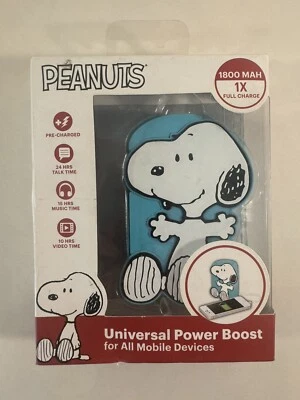 TELÉFONO CELULAR UNIVERSAL SAKAR PEANUTS SNOOPY POWER BOOST BANK 1800 MAH NUEVO Foto 1 de 3