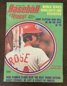 Pete Rose Cincinatti Reds Baseball Digest January 1976 - Picture 1 of 2