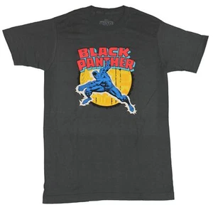 Black Panther (Marvel Comics) Mens T-Shirt - Punching Yellow Circle Image - Picture 1 of 1
