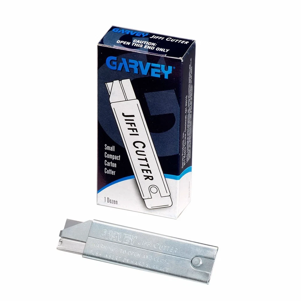 Jiffi Cutter, Small, Flat Utility Knife and Box Cutter, Box of 12 (GC40417)