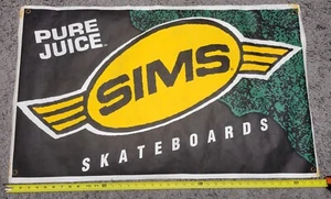 Vintage 70er Jahre TOM SIMS PURE JUICE SKATEBOARD BANNER POSTER Lonnie Toft Powell Inouye - Bild 1 von 2