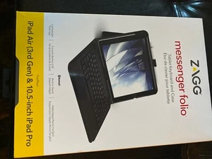 Zagg Messenger Folio Ipad Air 3rd Gen. and 10.5 inch Ipad Pro w/ Keyboard - Picture 1 of 4