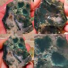 Gemmy Green Moss Plume Banded Agate Rough Reiki Healing Orgonite Lapidary 645G