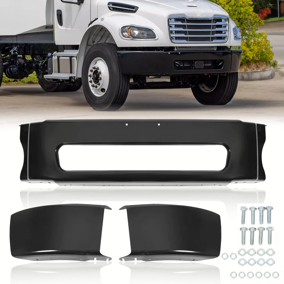 For Freightliner M2 106/112 Bussiness Class 2003-2021 Front Bumper Steel Black - Image 1 of 4