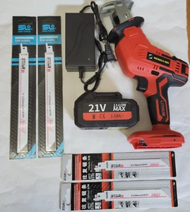 21V Cordless Reciprocating Saw Variable Speed w Battery & Charger + 4 Blades - Picture 1 of 3