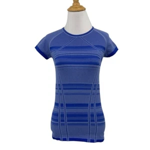 Ivivva Shirt Girls 12 Bluebell Short Sleeve Vented Stretch Athletic Lululemon - Picture 1 of 10