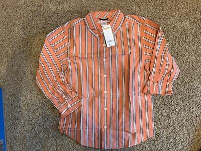 NUEVO CON ETIQUETAS Camisa Gymboree Algodón LS Botón Naranja/Negro/Blanco = Talla Niño M (7-8) Foto 1 de 2