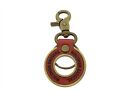 Wisconsin Badgers Key Chain Gold Red Leather Round