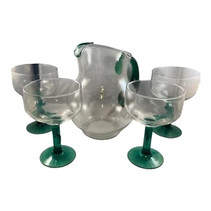 Vintage Libbey Saguaro Southwest Cactus 4 Margarita Glasses And Pitcher - Picture 1 of 12