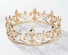 King Queen Imperial Metallic Light Gold or Silver Crown Tiara Hair Head Band 
