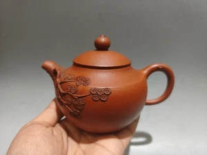 Teteras de cerámica Zisha hechas a mano decorativas moda artesanales talla detallada - Imagen 1 de 9