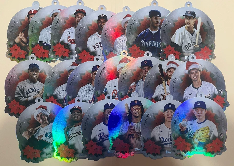 Juego completo de insertos de adornos troquelados de gran tamaño Topps Holiday 2025 (20) Foto 1 de 1