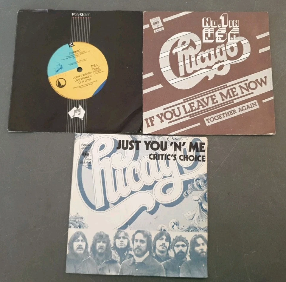 JOB LOT OF 3 X  CHICAGO  7" VINYL  SINGLES - Image 1 of 1