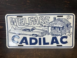 Vintage License Plate Insert Welfare Cadillac - Picture 1 of 7