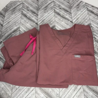 FIGS Technical Collection Mujer Top + Inferior Grande Rosa/Rubor Bolsillos Usado en Excelente Condición Foto 1 de 4