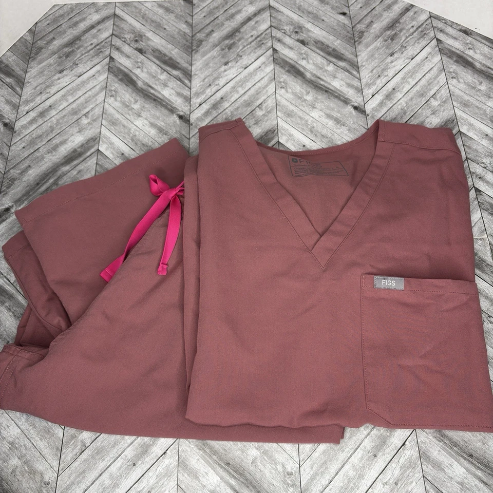 FIGS Technical Collection Mujer Top + Inferior Grande Rosa/Rubor Bolsillos Usado en Excelente Condición Foto 1 de 4