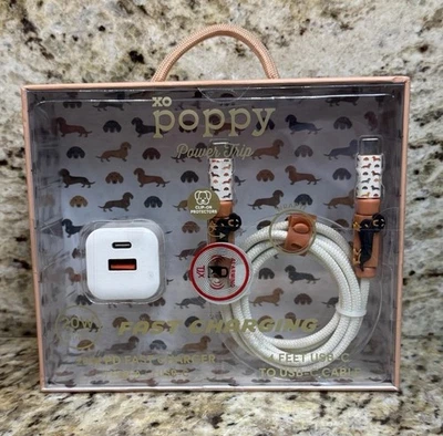 XO Poppy Power Trip Dachshund 20W Charger And USB-C To USB-C 4’ Cable - Image 1 of 3