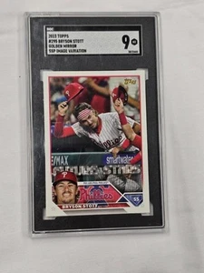 Bryson Stott 2023 Topps #295 Golden Mirror SSP Image Variation - SGC - 9 MT - Picture 1 of 6