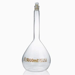 5000ml Volumetric Flask  29/32 Stopper - Class A - Borosilicate Glass +/-1.2ml - Picture 1 of 1