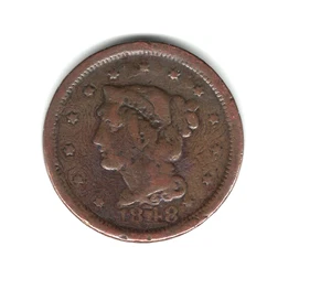 1848 LARGE CENT GREAT DETAIL & EYE APPEAL SHIPPING .99 - Picture 1 of 2