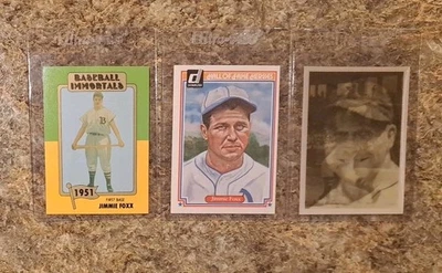 (3) Jimmie Foxx 1983 TCMA Immortals Card Donruss Heroes 1986 Sportflics HOF Sox - Image 1 of 4