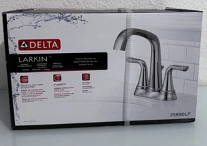 Delta Larkin 25890LF Polished Chrome Finish 4’’ Centerset Bathroom Faucet - Picture 1 of 2