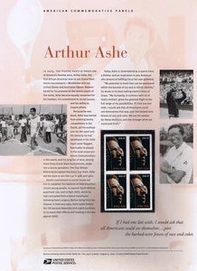 Panel de estampillas conmemorativas #744 37c Arthur Ash - Tennis Star #3936 USPS - Imagen 1 de 1