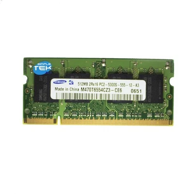 SAMSUNG 512MB DDR2 PC2-5300S 667MHZ MODULO BANCO MEMORIA LAPTOP RAM SODIMM - Immagine 1 di 4