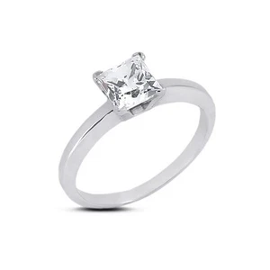 Klassischer Solitär-Verlobungsring 1,17 kt F-SI1 Princess natürlicher Diamant 18 kt - Bild 1 von 3