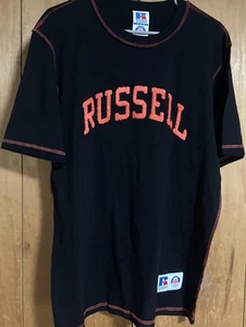 Russell Athletic Logo schwarz/orange erhabener Schriftzug Herren T-Shirt Größe Medium - Bild 1 von 7