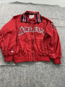 Chaqueta De Colección Los Angeles ANGELS Majestic Auténtica MLB Roja Bombardero Cremallera Completa XL - Imagen 1 de 17
