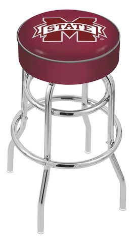 30" L7C1 - 4" Mississippi State Cushion Seat with Double-Ring Base Bar Stool Cover