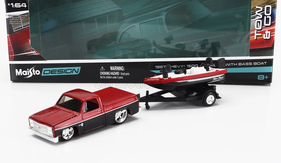 1/64 MAISTO - CHEVROLET - CHEVY 1500 PICK-UP WITH BASS BOAT AND TRAILER 11368-05 - Immagine 1 di 1