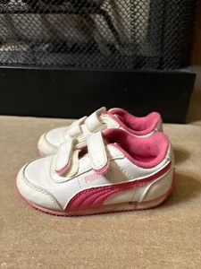 Puma STEPFLEEX FS SL V INF Toddler Leather Sneakers Shoes Pink - Picture 1 of 9