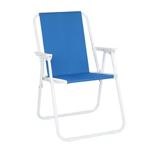 Oxford Cloth Lightweight Folding Beach Chair Blue Outdoor Seating - Picture 1 of 12