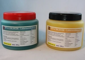 Silikon Lebensmittelecht (2 x 500g) RTV-2, Sh°20-weich, Dubliersilikon 1kg - Bild 1 von 3