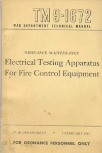 TM9-1672 Electrical Fire Control Equipment 1944 Technical book US Army WW2 - Picture 1 of 1